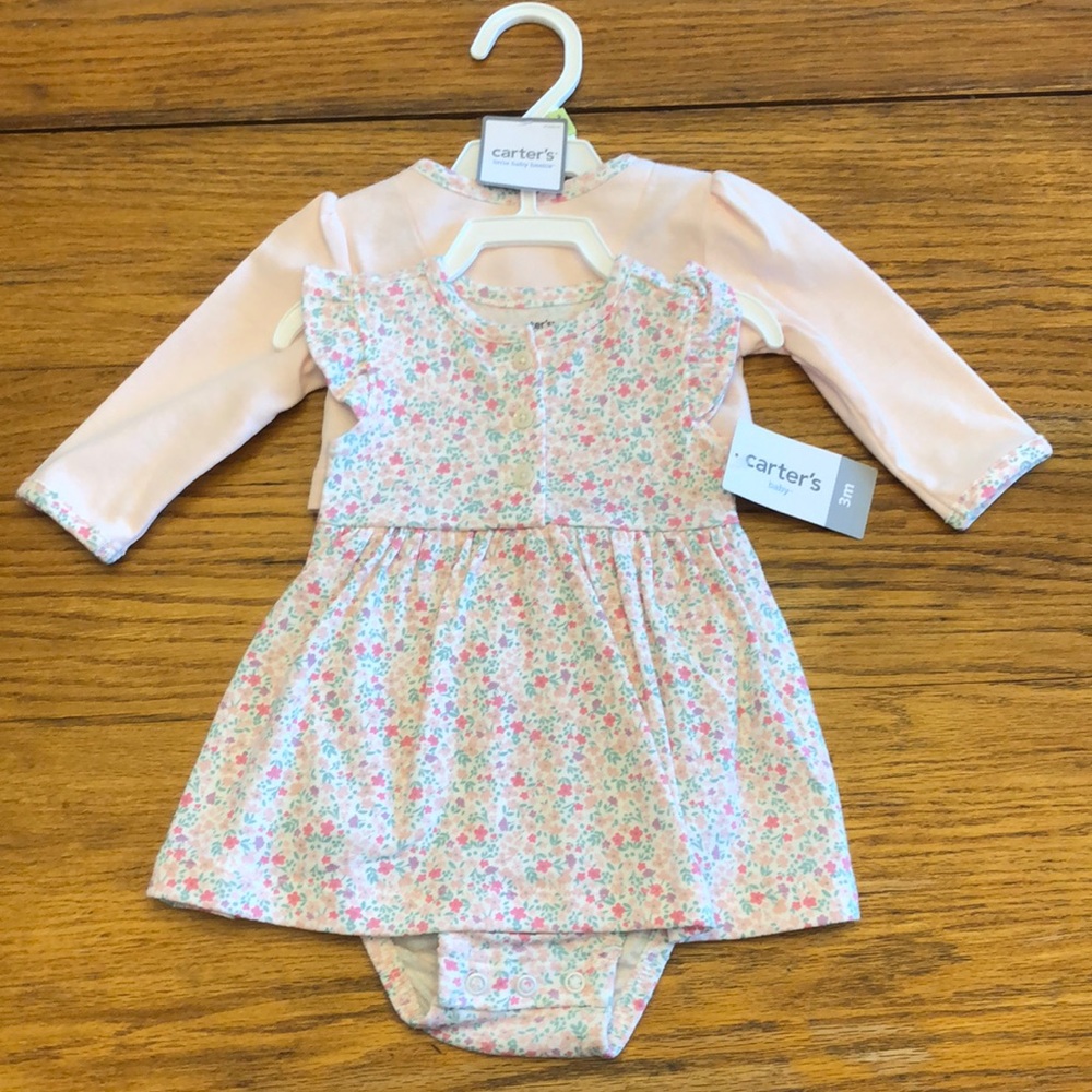 NWT carters floral dress and cardigan set